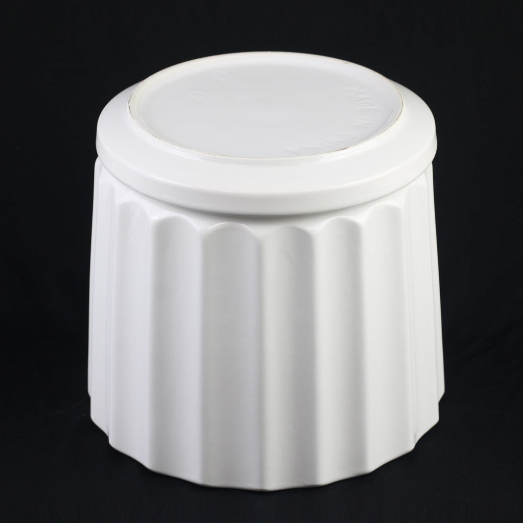 3-Piece White Ceramic Planter Pot Set with Fluted Design & Saucers – Indoor Plant Pots