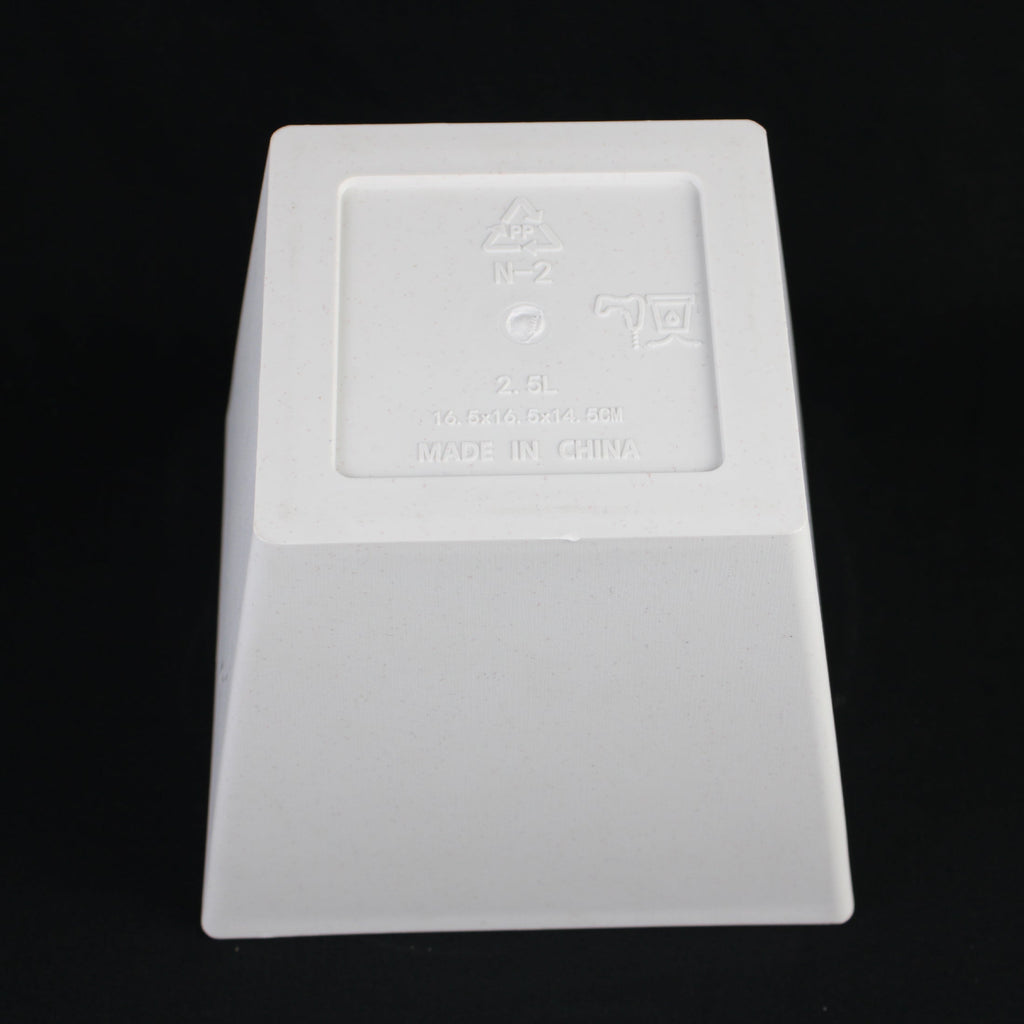 3-Piece White Plastic Square Planter Pot Set – Modern Tapered Design