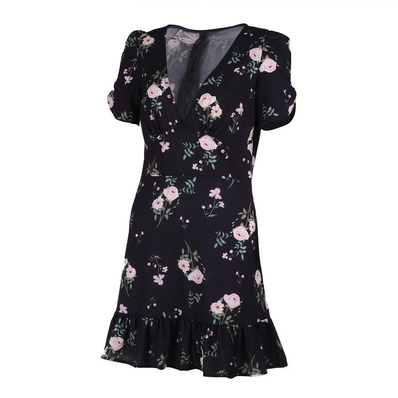 Women's Boho Floral Summer Dress – Flowy Bohemian Sundress