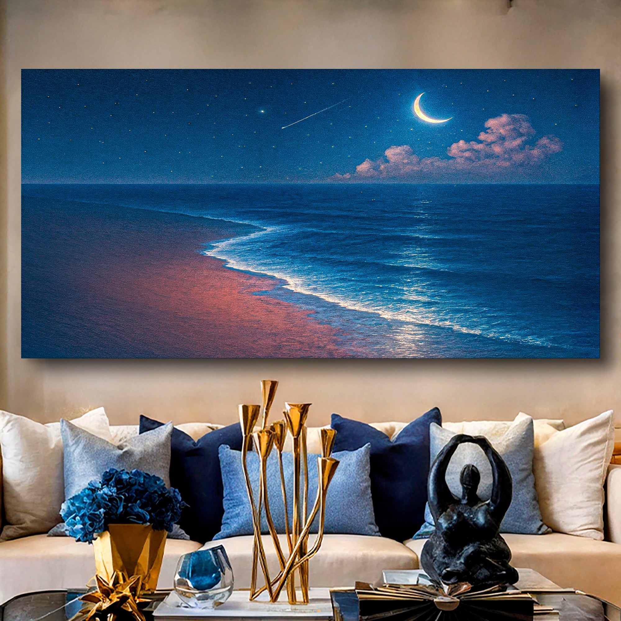 Beach Shoreline Coastal Wall Art V – Ocean Landscape Print for Home Decor