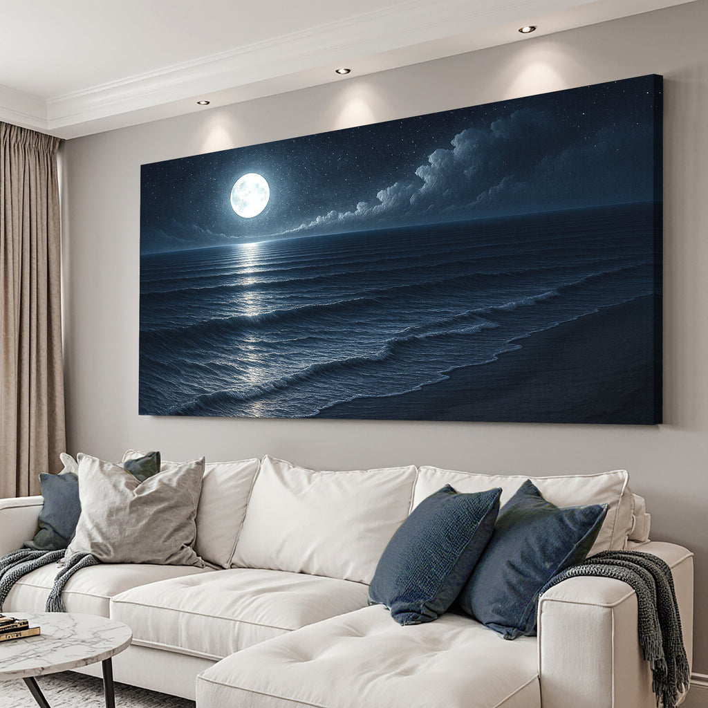 Beach Shoreline Coastal Wall Art – Ocean Landscape Print for Home Decor