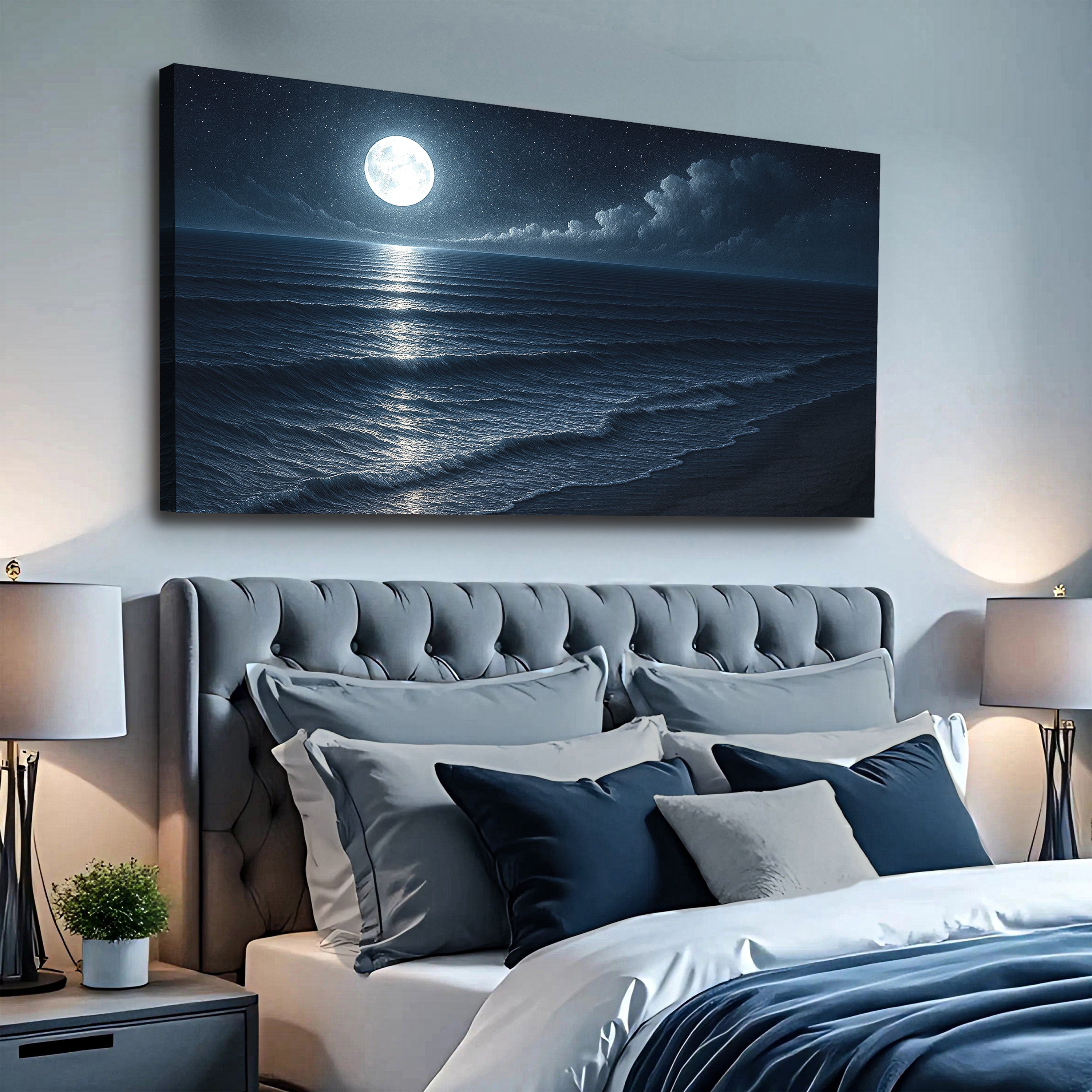 Beach Shoreline Coastal Wall Art – Ocean Landscape Print for Home Decor