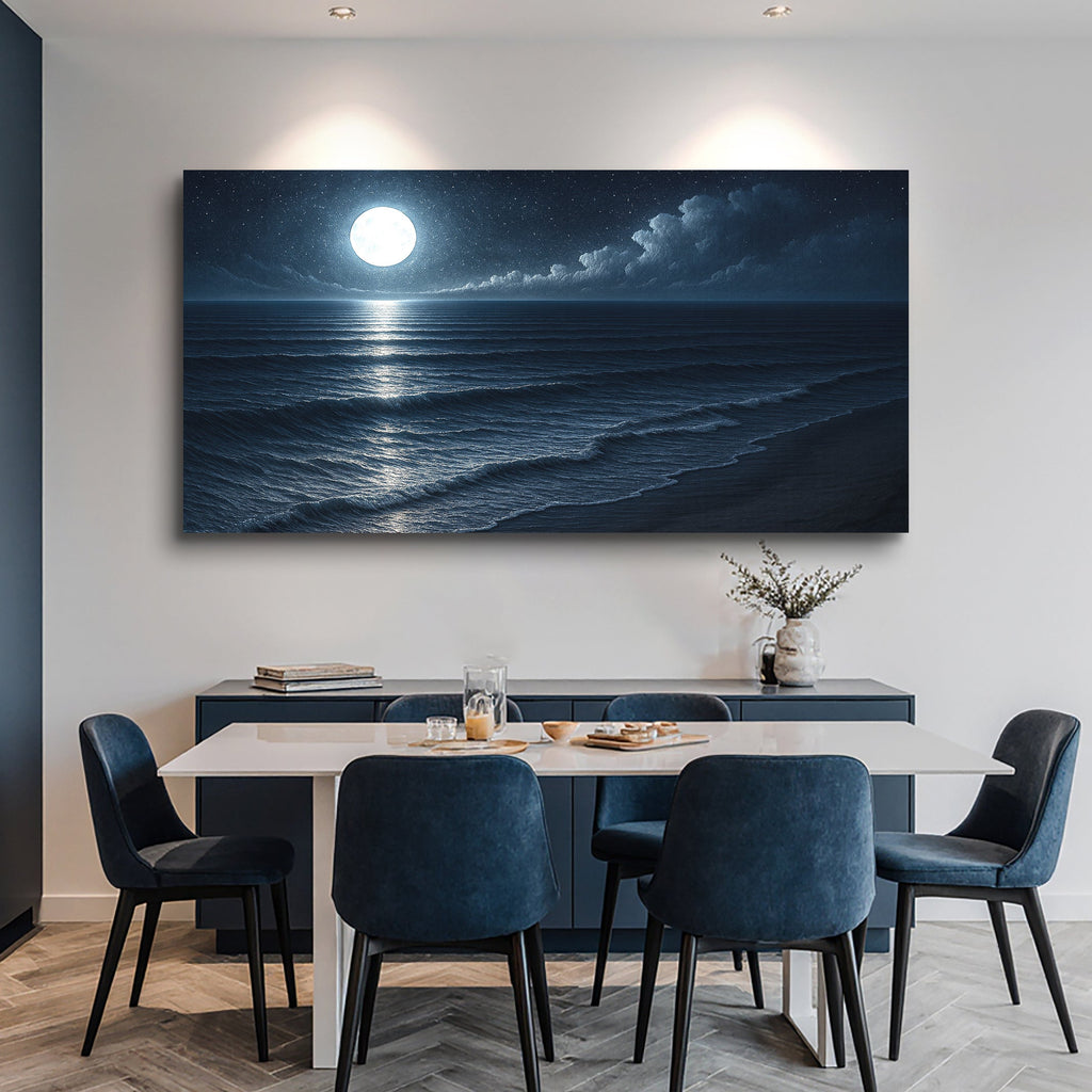Beach Shoreline Coastal Wall Art – Ocean Landscape Print for Home Decor