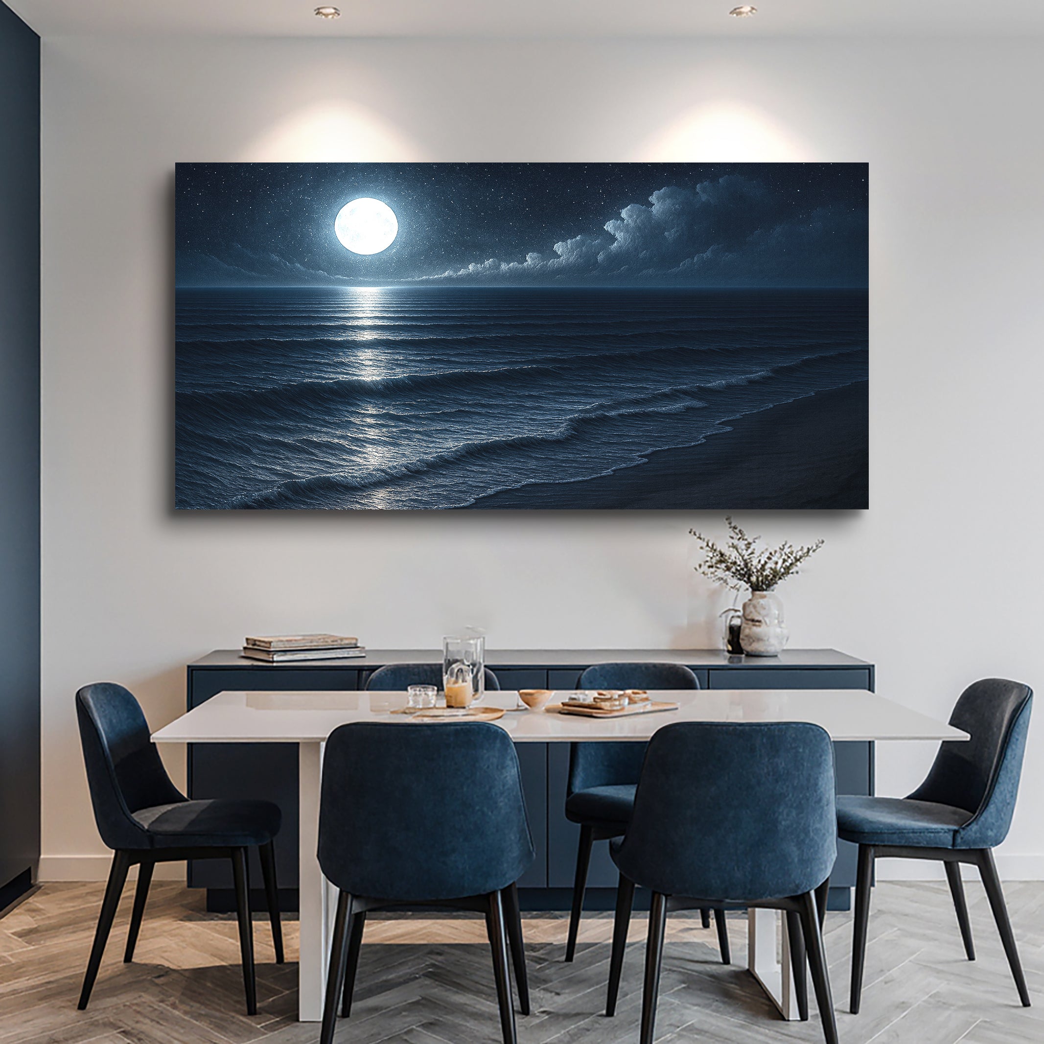 Beach Shoreline Coastal Wall Art – Ocean Landscape Print for Home Decor
