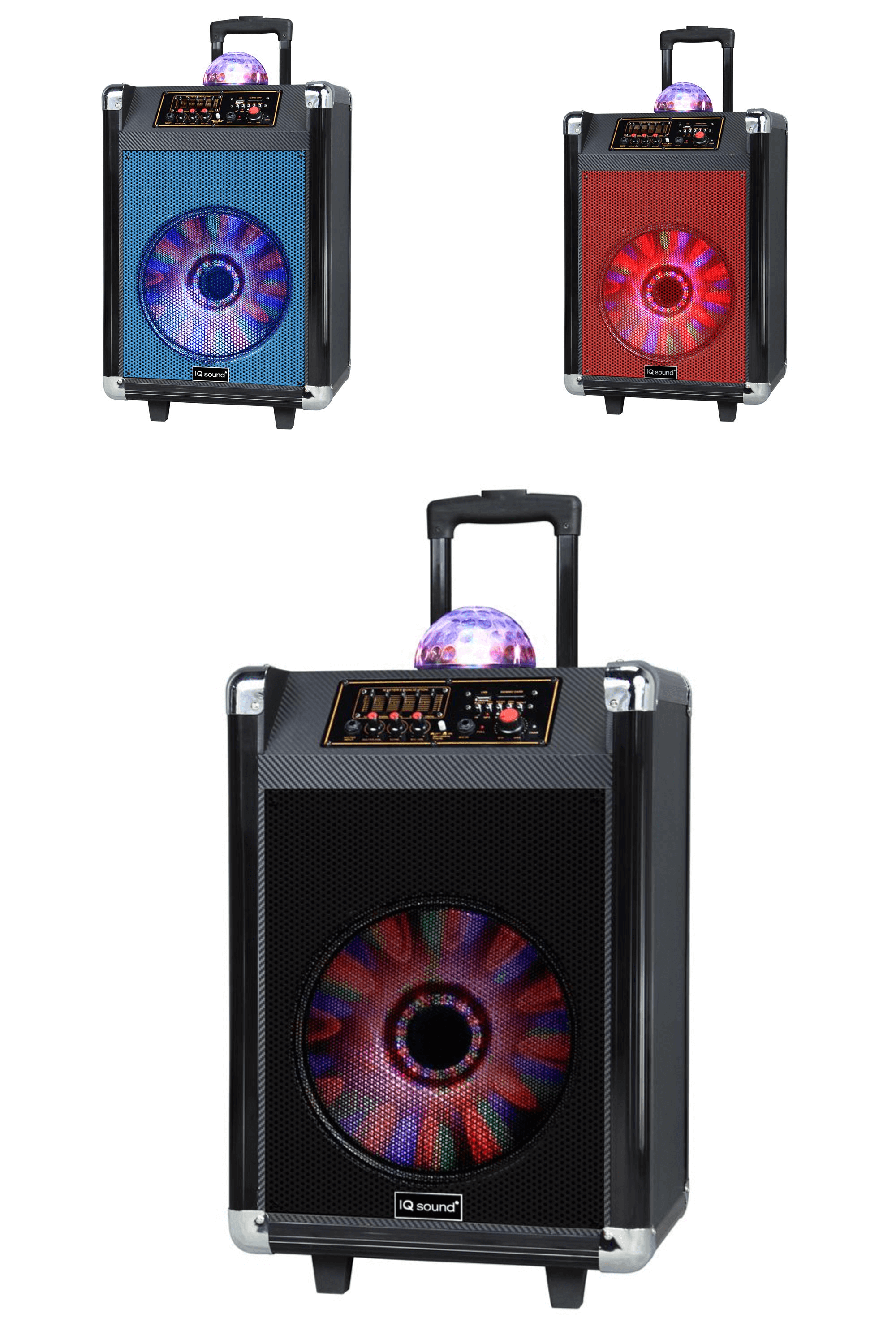 IQ Sound 12" Portable Bluetooth Speaker with Disco Ball Light
