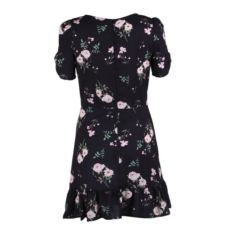 Women's Boho Floral Summer Dress – Flowy Bohemian Sundress