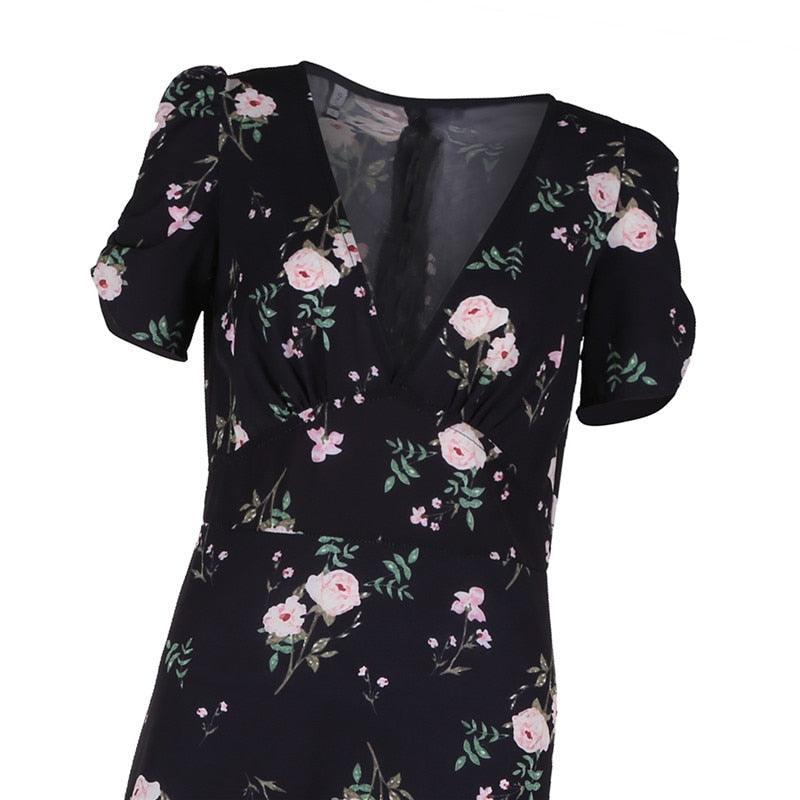 Women's Boho Floral Summer Dress – Flowy Bohemian Sundress