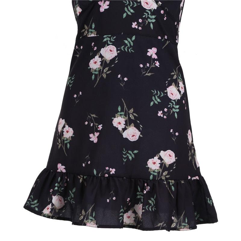 Women's Boho Floral Summer Dress – Flowy Bohemian Sundress