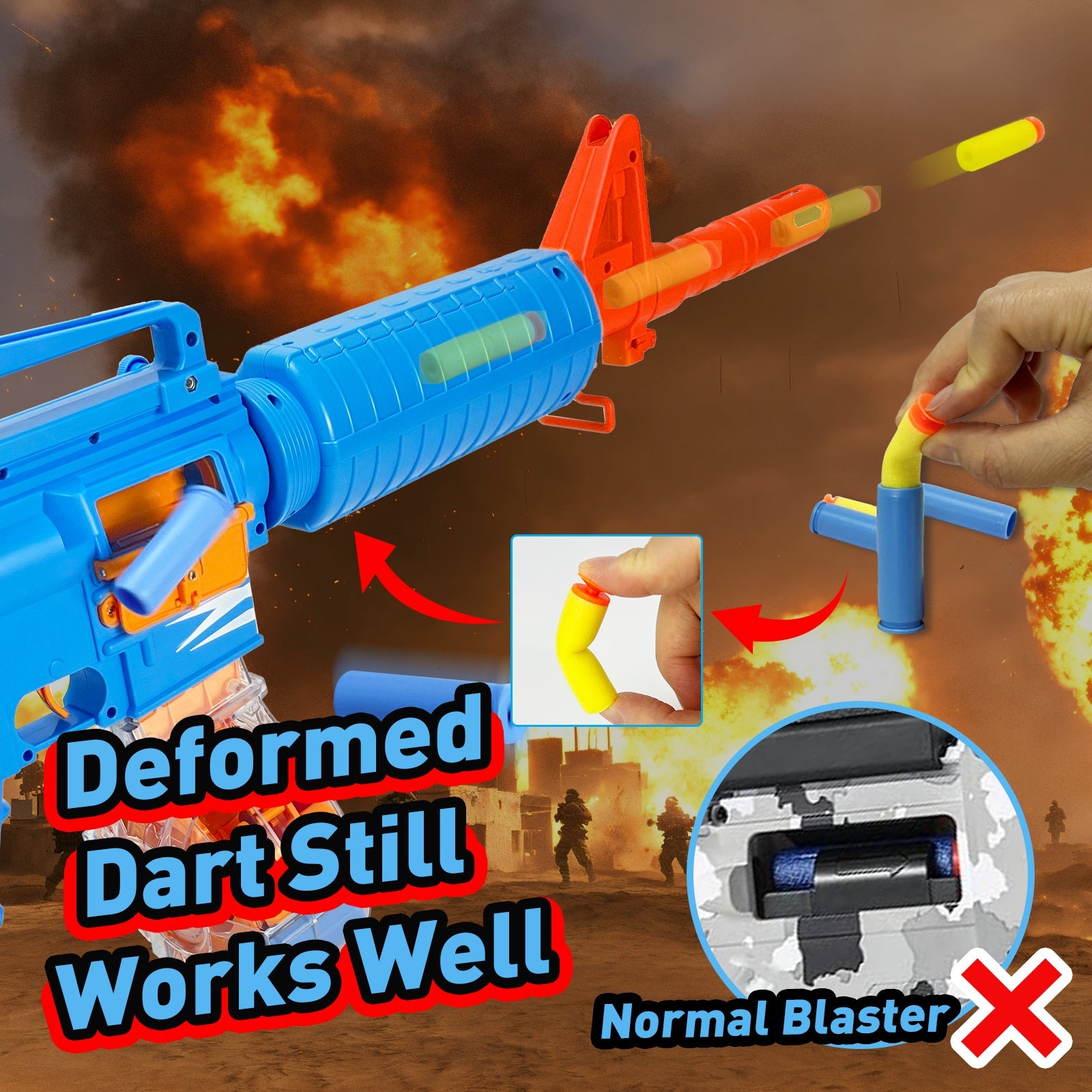Semi-Automatic Toy Gun with Rechargeable Battery, 22-Round Magazine, Shell Ejection Feature, Quick Loader, and High-Speed Accuracy