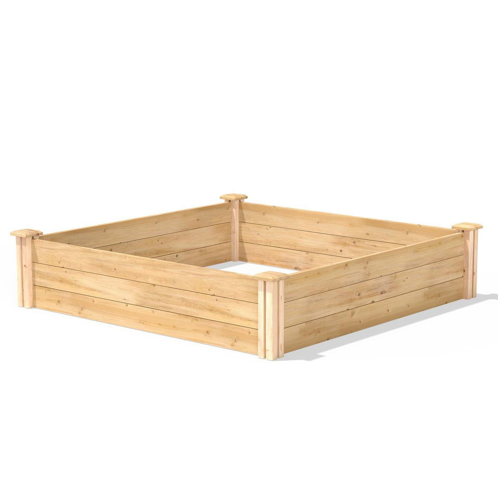 4ft x 4ft Outdoor Cedar Wood Raised Garden Bed Planter Box – Made in USA