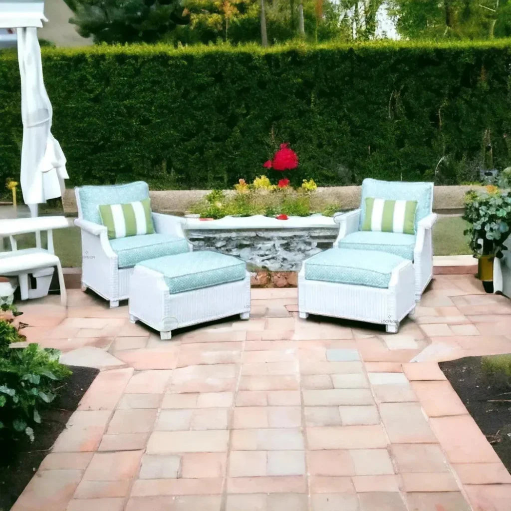 Hamptons Outdoor Wicker Sofa with Lounge Chair Set