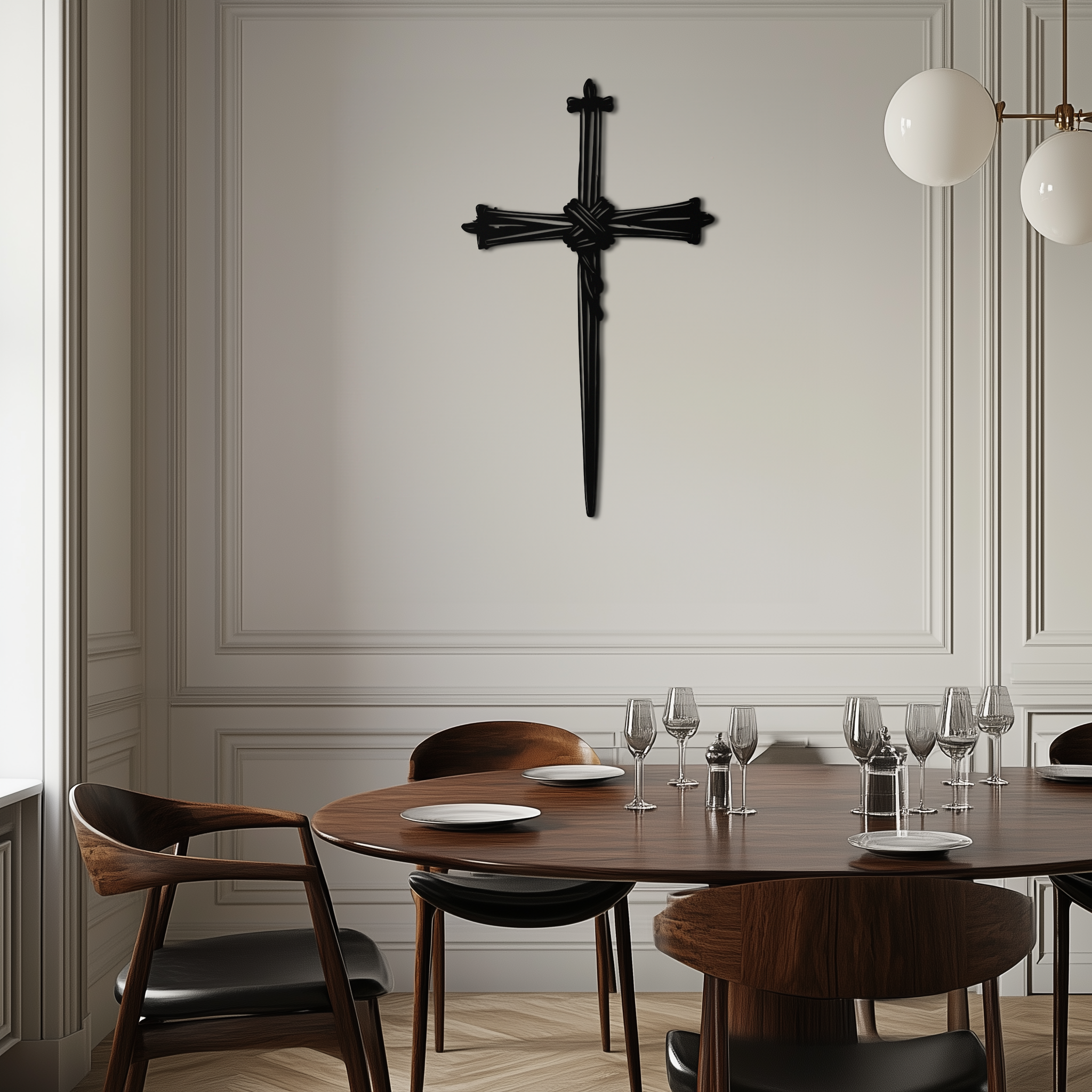 Christian Barbed Wire Cross Metal Wall Art – Rustic Religious Home Decor