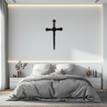 Christian Barbed Wire Cross Metal Wall Art – Rustic Religious Home Decor