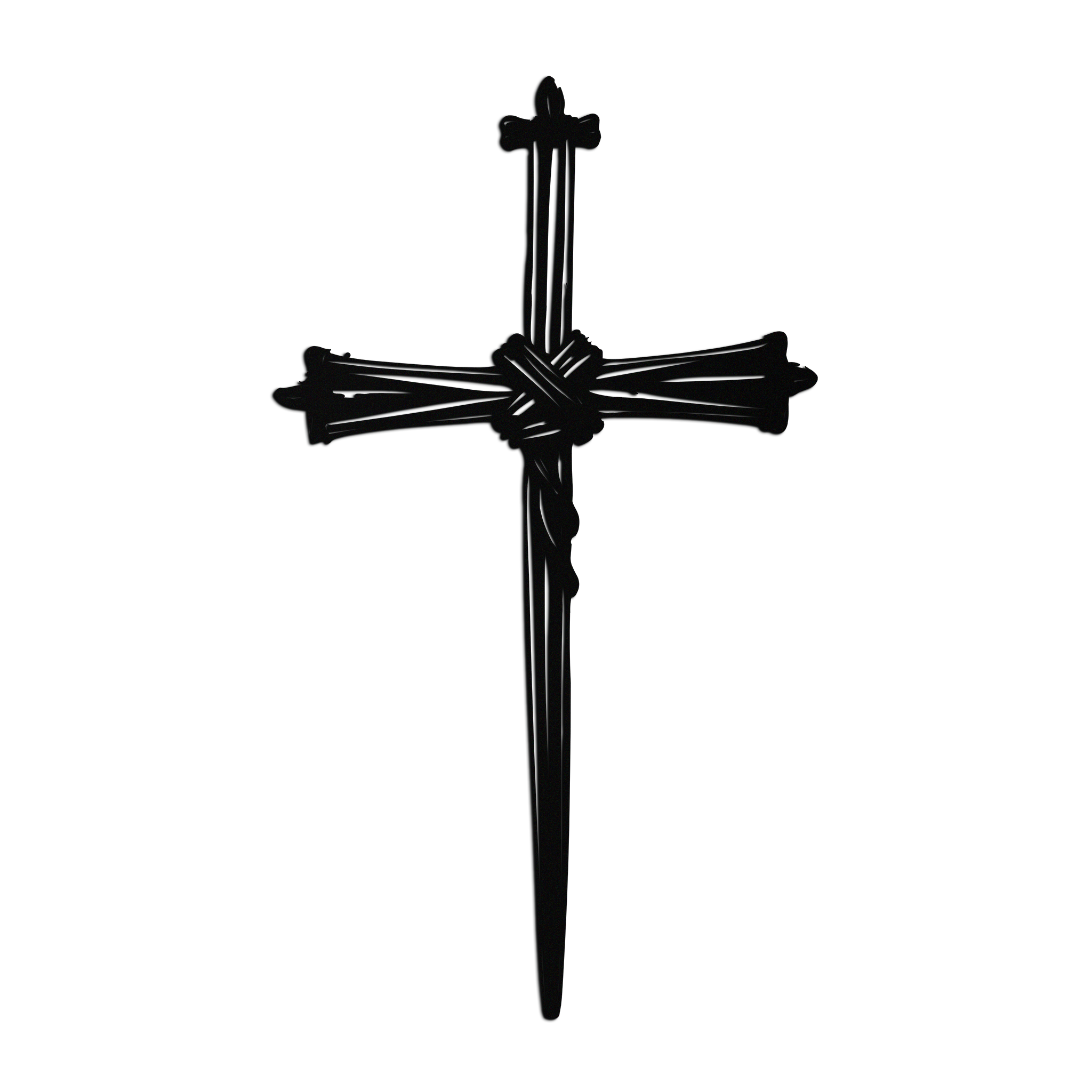 Christian Barbed Wire Cross Metal Wall Art – Rustic Religious Home Decor