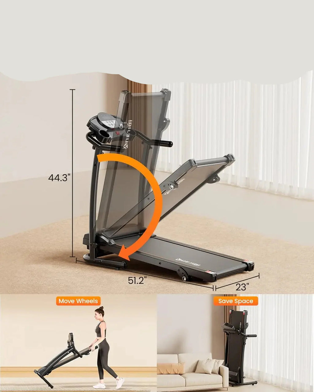 Compact Home Gym Incline Treadmill for Small Spaces