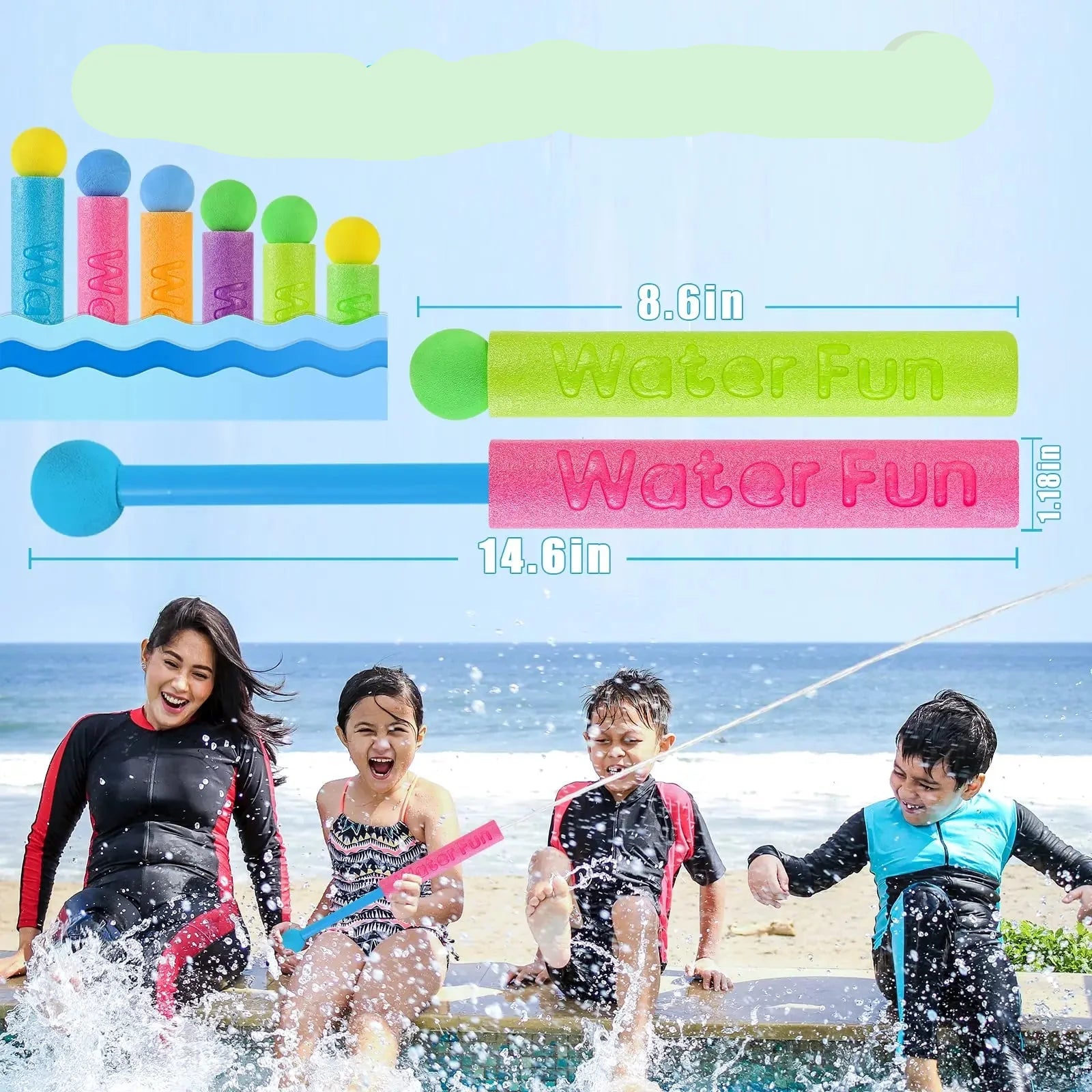 10-Pack Foam Water Gun Blasters for Kids – Outdoor Water Toys