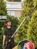SucceBuy 33CC 6-in-1Multi-Functional Trimming Tools Gas Hedge Trimmer Weed Eater String TrimmerBrush Cutter Pole Saw Chainsaw