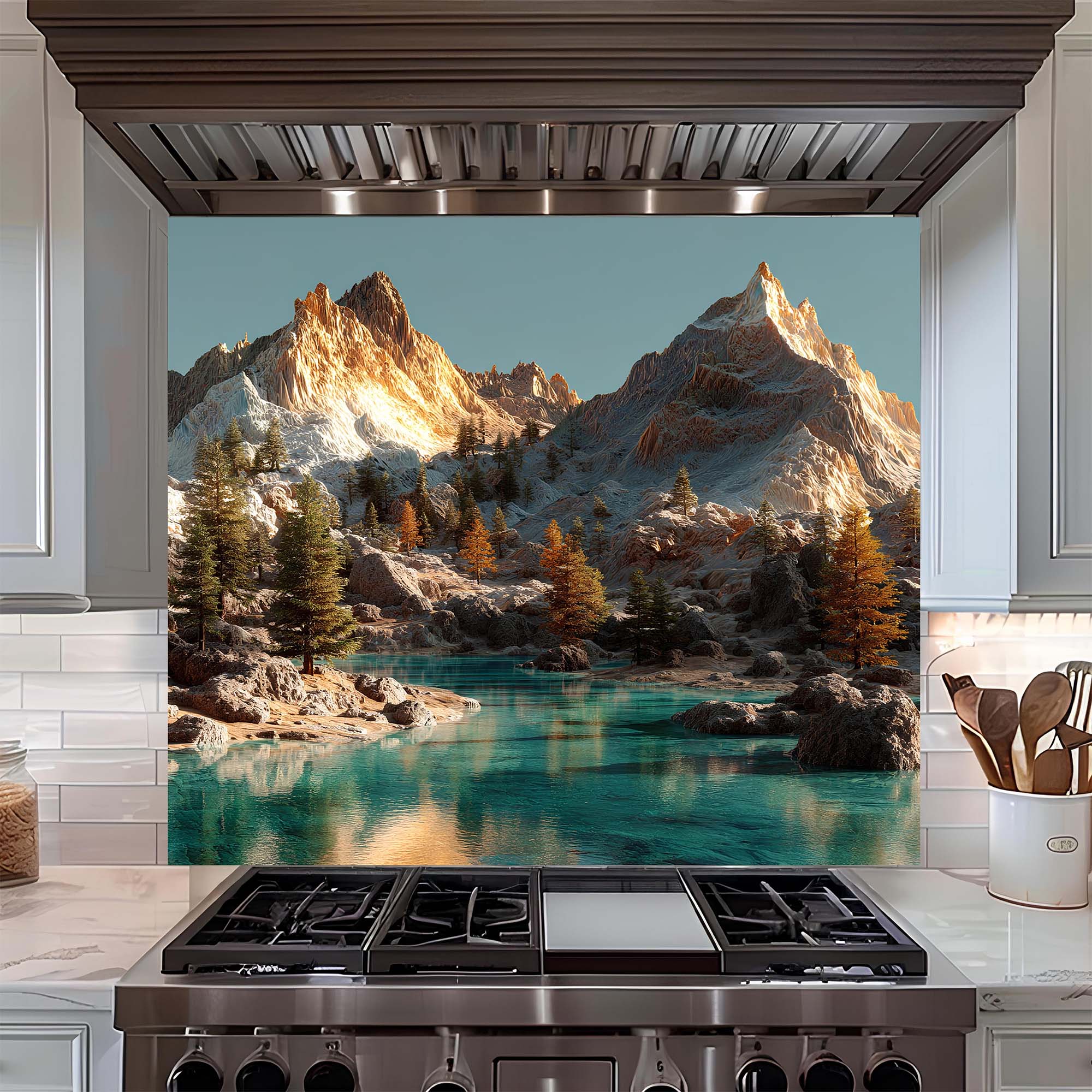Tempered Glass Backsplash for Kitchen – Alpine Serenity Custom Splashback Glass Panel