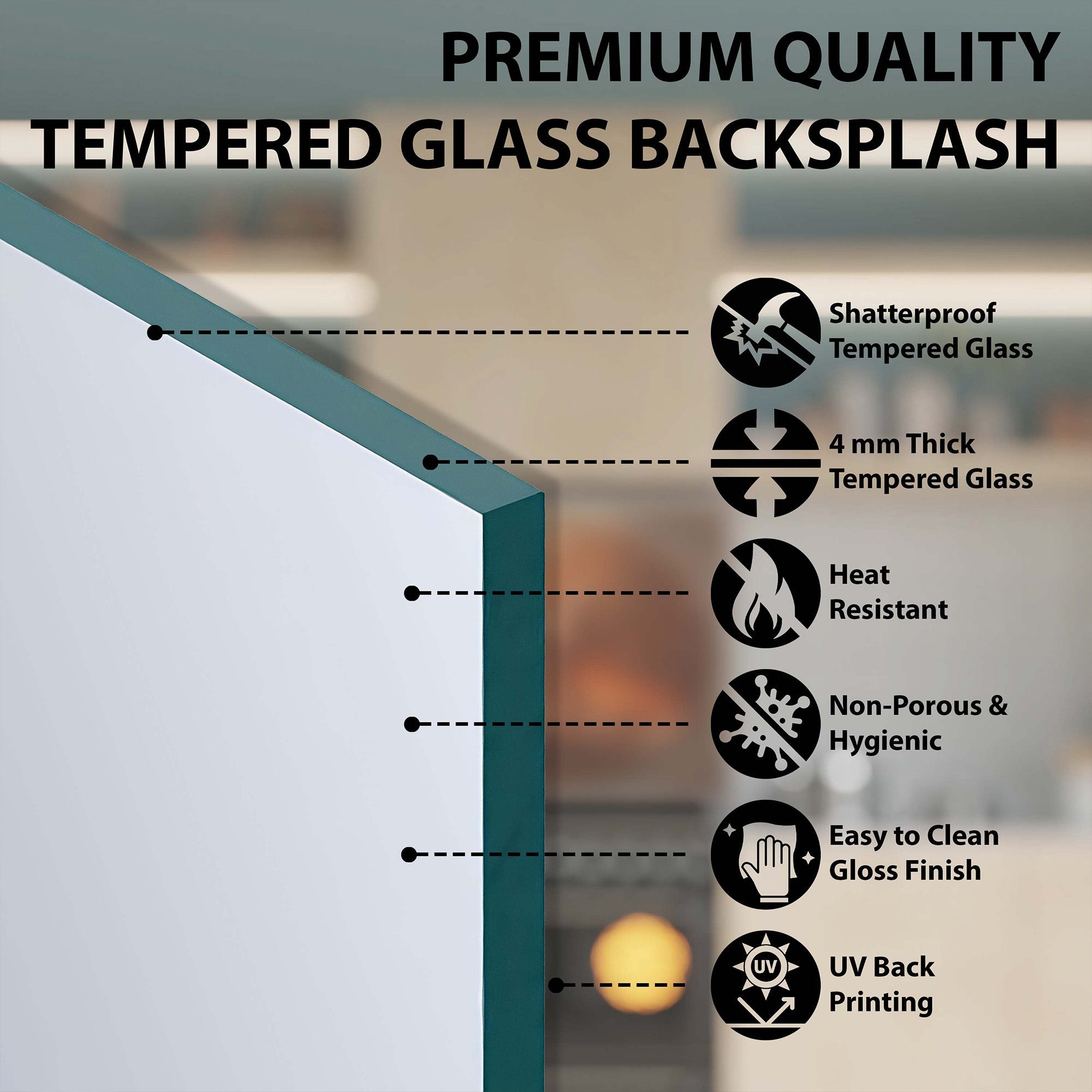 Custom Kitchen Backsplash – Mountain Spirit Tempered Glass Backsplash