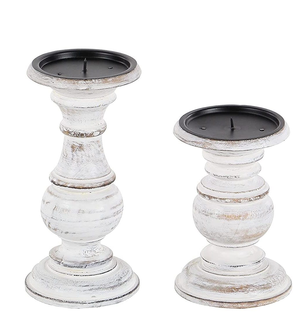 Rustic Home Decor Lantern Set of 2 – Decorative Farmhouse Lanterns