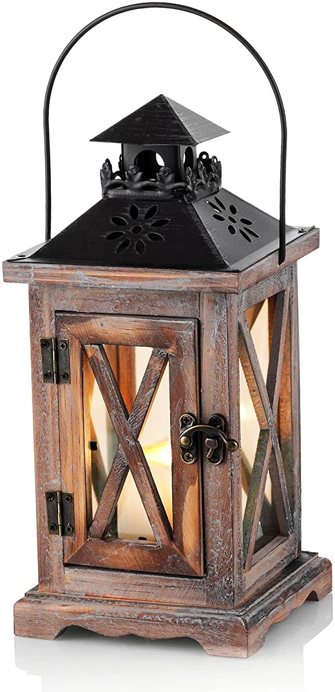 Rustic Home Decor Lantern Set of 2 – Decorative Farmhouse Lanterns