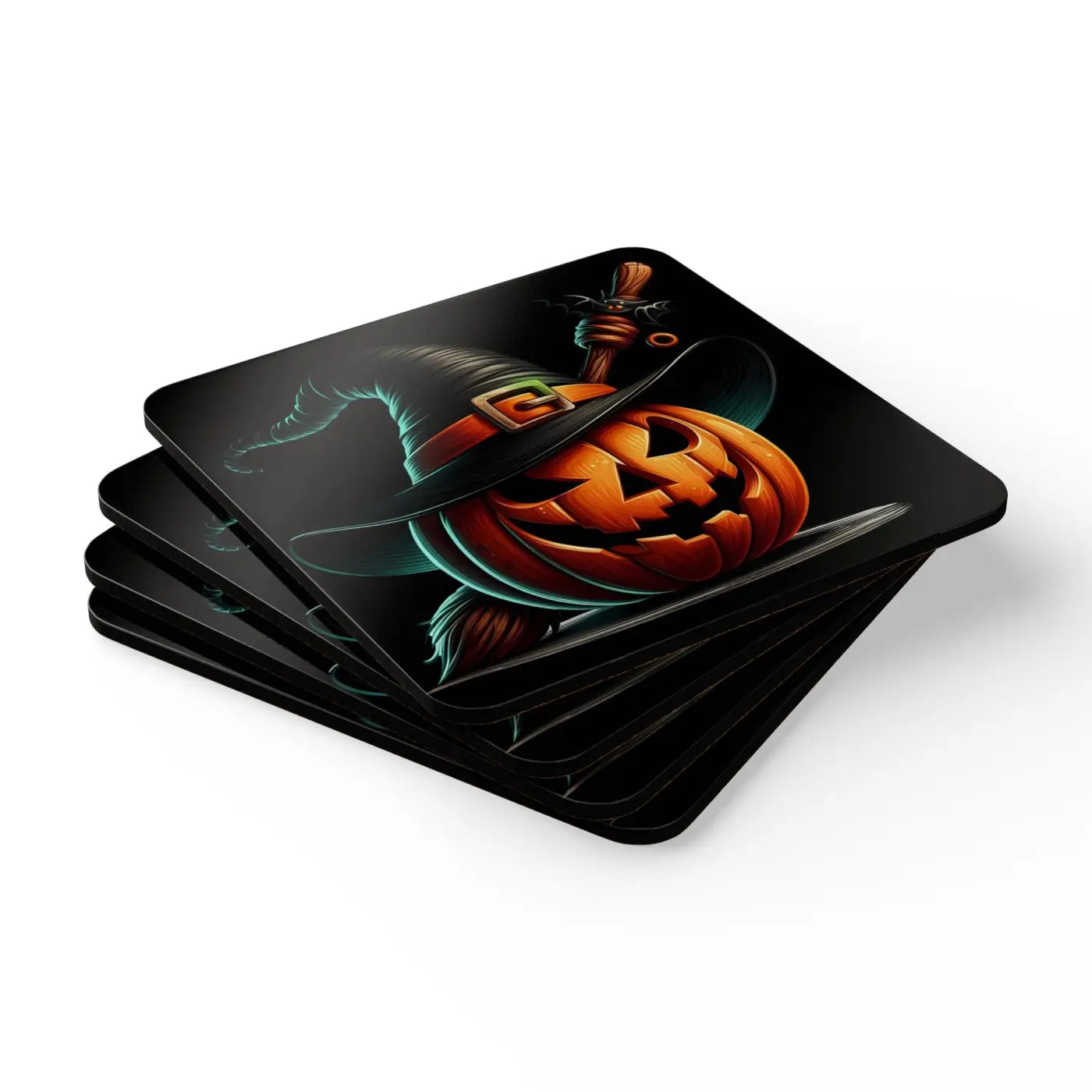 Spooky Jack Corkwood Coaster Set - Halloween Decor - DipaliZ